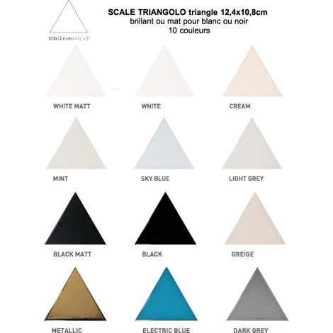 Carrelage mural faïence effet graphique SCALE TRIANGOLO triangle 12.4x10.8cm Triangle 12.4x10.8cm Greige (gris/beige) - Brillant - boîte de 0  cfc8c