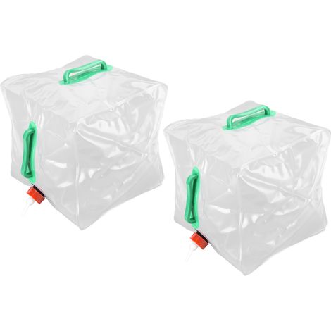 20L durchsichtiger, faltbarer Eimer für Garten, tragbarer Wassereimer, Camping-Wasserbeutel, Wasserbehälter, 2er-Pack. (1/5)
