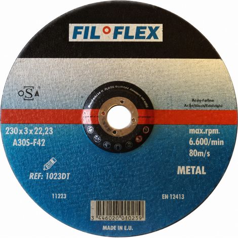 Disque universel à tronçonner le métal diamètre 230 x 2,5 x 22, FIL'FLEX METAL