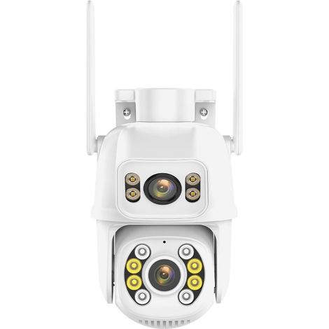 Caméra de sécurité à Domicile 4K 8MP IP caméra Double Objectif Double écran PTZ caméra extérieure 4MP AI Suivi Automatique caméra de sécurité P2P Surveillance vidéo(8MP NO Card) (1/5)