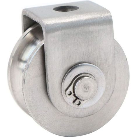 Poulie Simple Poulie pour Cable Acier INOX, Poulie de levage, Poulie Escalade Poulie Rouleau de Chargement, Poulie de Levage Capacité 30kg - 1pcs Argent (1/5)