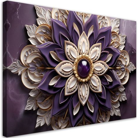 Tableau sur toile Fleur abstraite diamant 3D 90x60 (1/5)
