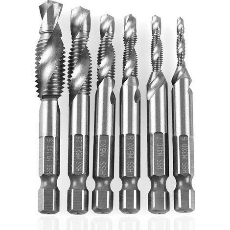 6 Pièces Tarauds Métriques Hexagonaux 4341 pour Perçage et Taraudage Industriel (1/5)