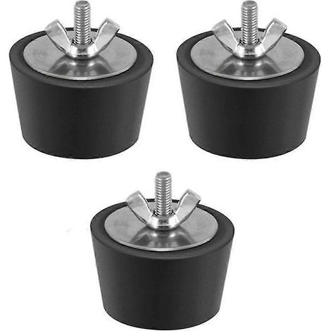 Lot de 3 bouchons d'hivernage en caoutchouc de 38 mm pour piscine, étanches et antigel, pour tuyaux de vidange.