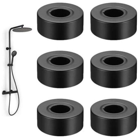 Duschmischer, 30 mm schwarze Wasserhahnrosette, 6 Stück Edelstahl-Heizkörperrosette, Heizungsrohrrosetten, Heizkörperrohrabdeckung, für Wasserleitungen, Gasleitungen, Wasserhähne