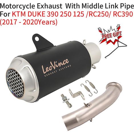 Système d'échappement Leo Vince 51 mm pour moto KTM DUKE 125 250 390 RC390 RC250 (2017-2020) - Silencieux et tube intermédiaire modifié (1/5)