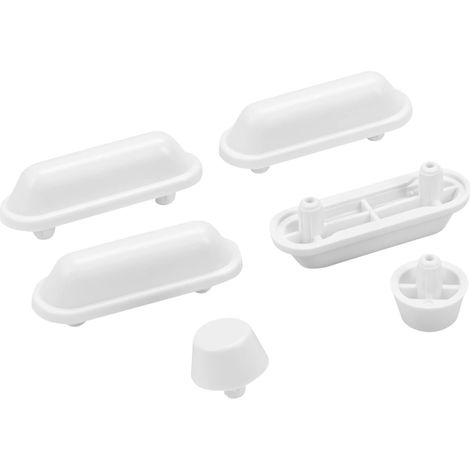 Jeu de tampons pour abattant WC Molinos, Modena et divers motifs décoratifs - Plastique - Amortisseurs - Pièces de rechange - Accessoires - Blanc (1/5)