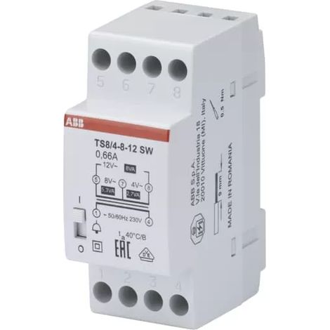KLINGELTRANSFORMATOR 12V 4V 8V TS8/4-8-12SW ABB 2CSM081022R0811 (1/2)