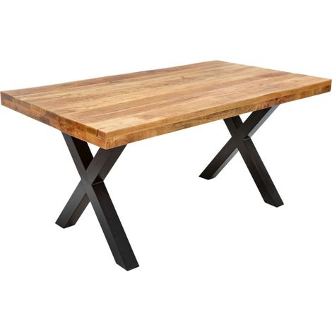 Esstisch LODEN – Lackiertes massives Mangoholz – 160 cm – Industriestil