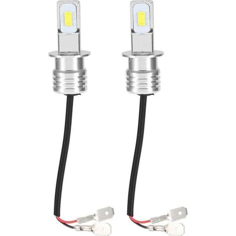2pcs H3 80W 8000K 12-24V White LED Fog Light Bulb Universal Accessory with Decoding (1/4)