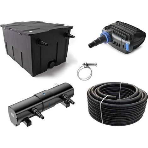 Kammerfilter Set CBF-550 30W Eco Pumpe Schlauch 72 Watt-UV-Klärer bis 60.000l Nr.76