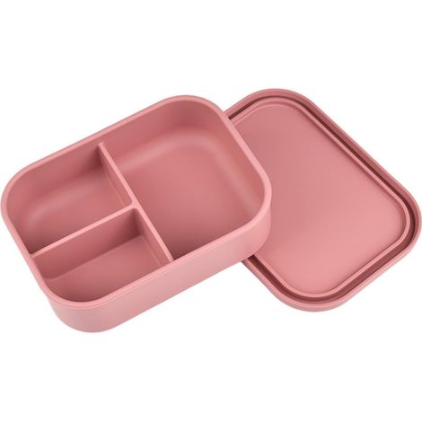 Silicone lunch box for adults - Reusable - 3 compartments - Unbreakable and leakproof - Dishwasher, microwave and freezer safe - For work, office, etc.