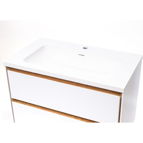 Some Lavabo Meblois LOCK - 805x460x20 mm - Blanc - Design Minimaliste - Résistant et Pratique (1/5)