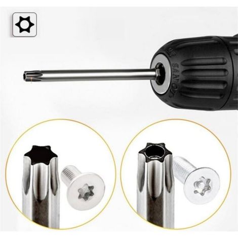 Embouts Torx - 8 Pièces - Longueur 150 Mm - Pour Tournevis Manuel Et Électrique - Réparation Électronique Et Mécanique (1/4)