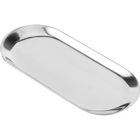Plateau ovale en acier inoxydable de style nordique, plateau de rangement pour bijoux, plateau porte-serviettes, cinq petites tailles disponibles à la vente. (1/5)