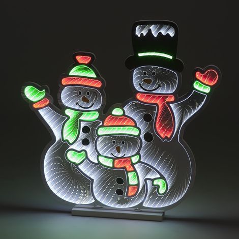 Snowtime Christmas Infinity Standing Snowman Family with Metal Base - 65cm