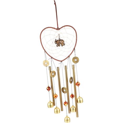 Cadre cœur décoratif suspendu intérieur maison attrape-rêves suspension sonore pour décoration murale et ambiance cosy (1/5)