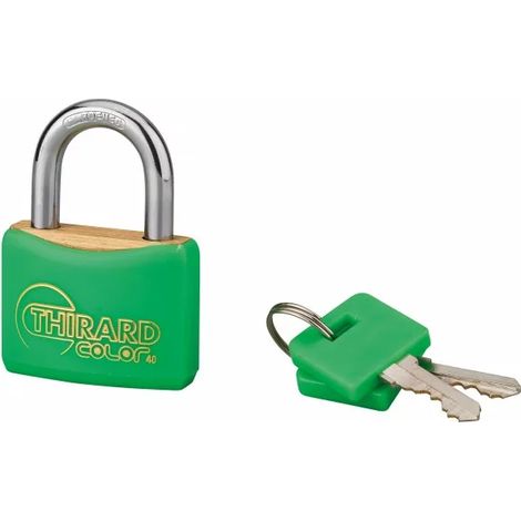 THIRARD - Cadenas à clé COLOR vert 40 mm (1/2)