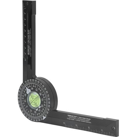 Rapporteur d'angle laser pour scie à onglets, équerre de mesure avec échelle, outil de précision pour menuisiers, plombiers et artisans du bâtiment, niveau à laser intégré. (1/5)