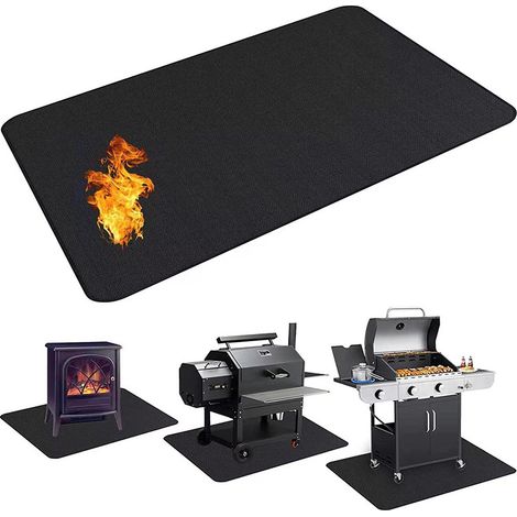 Geeignet für Grillabende im Freien, doppelseitige feuerfeste Grillmatte auch geeignet für Feuerstellen im Freien, Kaminmatten für den Innenbereich und öl- und wasserbeständige Grillschutzmatten geeign