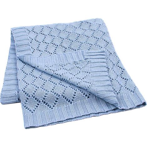 Morbida copertina per neonati in maglia, ideale anche come coperta per materasso da culla - 80x100 cm (1/4)