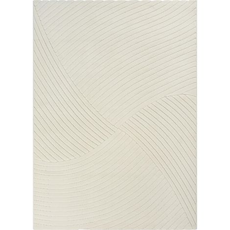 Tapis intérieur extérieur Crème 200x280 LYN14 GEMGRAF ton sur ton en relief (1/5)