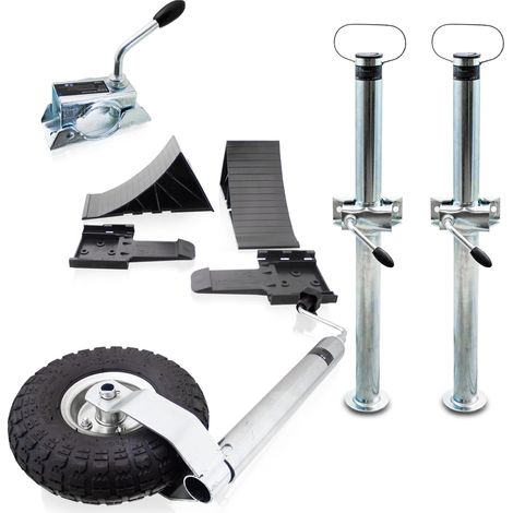 Bituxx Anhänger Stützrad Stützen Unterlegkeile Halter Klemmschellen - 10 Teile Set (1/5)