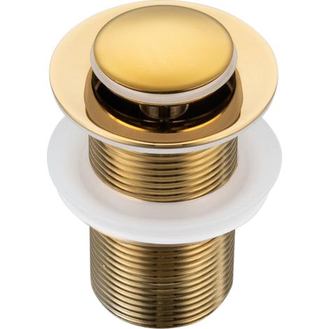 Bouchon de lavabo en laiton Klik Klak B sans trop-plein, couleur or (1/5)