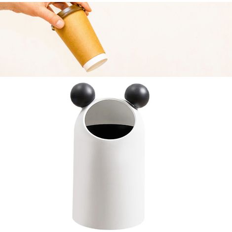 Poubelle inclinée de grande capacité au design moderne et audacieux, idéale pour la cuisine, la salle de bain, le bureau ou le salon. Couleur : blanc. (1/5)