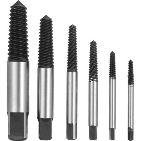 Extracteur De Vis Cassée - Acier Au Vanadium - Pour Vis Boulons Goujons - Diamètre 3 À 22 Mm - Kit 6 Pièces (1/4)
