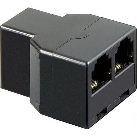 Divisor RJ11 - 2x RJ11 hembra  Negro (1/4)