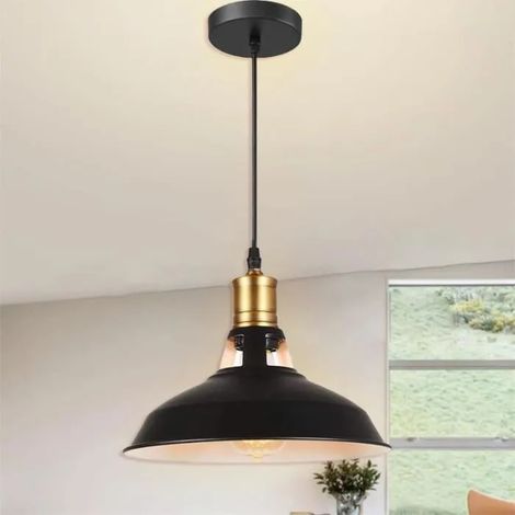 U-Do Suspension Luminaire Rétro Lampe Cage en Métal E27 Lustre Plafonnier Réglable pour Salon Couloir (1/4)