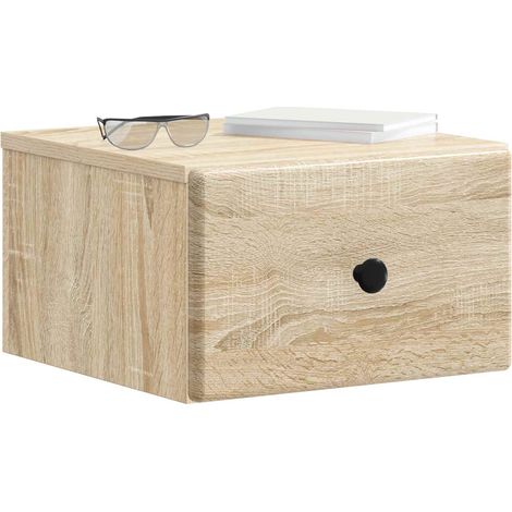 Maison Exclusive - Mobiletto da notte a muro 2 pcs Rovere Sonoma 34,5 x 33 x 20 cm