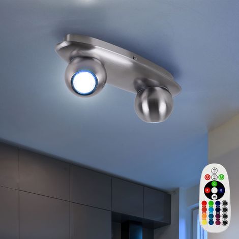 Decken Leuchte dimmbar Fernbedienung Wohnraum Kugel Spots dimmbar  im Set inkl. RGB LED Leuchtmittel