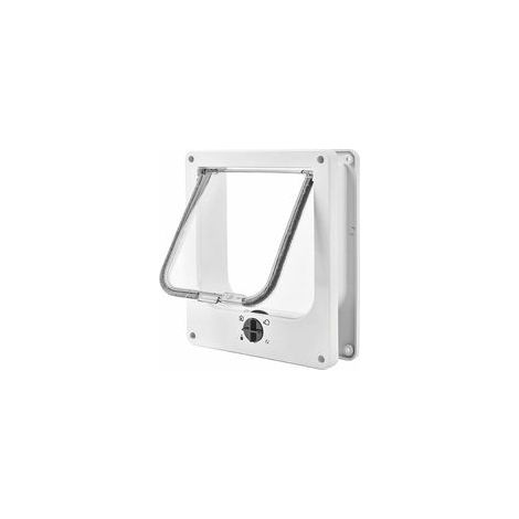 4-Way Magnetic Pet Door, Easy Installation Cat Flap for All Pets, Manual Sliding Pet Door on Wall/Wood/UPVC Door (White,Medium) (1/5)