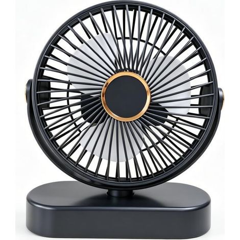 Ventilador de escritorio portátil, ventilador USB con batería recargable de 1200 AH, mini ventilador con 5 velocidades y luz nocturna. (1/4)