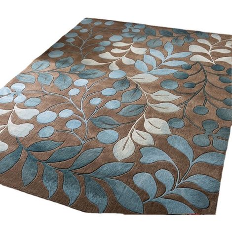 Tapis de sol floral abstrait nordique, antidérapant, pour salon, chambre, cuisine moderne, moquette décorative (marron, 40x60 cm) (1/5)