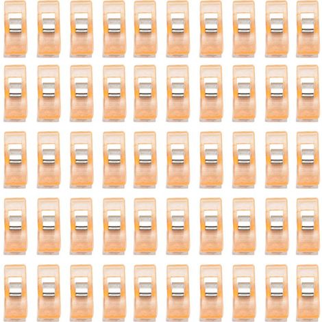 Pinces en plastique orange pour fixation de bordure, séchage et positionnement de couture - Lot de petits clips colorés de dessin animé. (1/5)