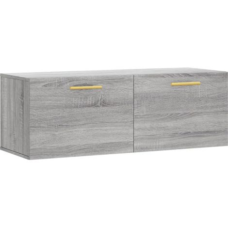 Armadio a muro pensile galleggiante moderno design portaoggetti 100 x 36,5 x 35 cm in legno ingegnerizzato grigio 020048882
