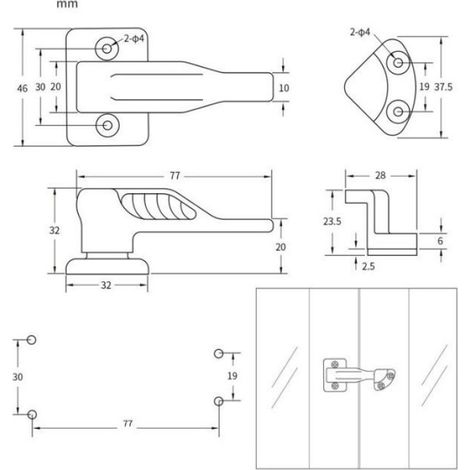 Attache De Sécurité - Pour Porte Tiroir Armoire - Voyage Bateau Camping-Car - 1 Pièce (1/5)
