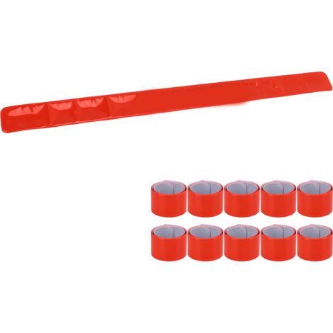 Bracelet réfléchissant de sécurité en silicone pour cyclisme, jogging et équitation - Orange (1/5)