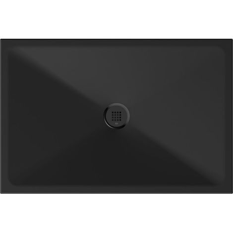 Receveur de douche rectangulaire en céramique 120x80x2cm, noir mat (1/2)