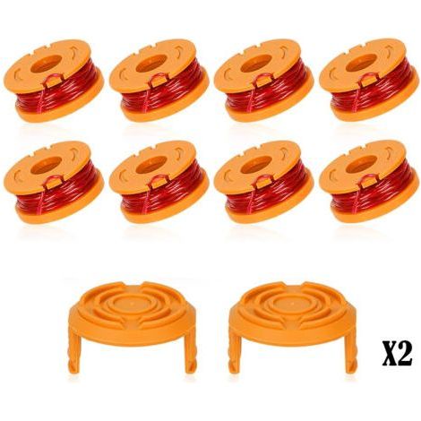 Replacement spool for WORX WA0010/WA6531 lawnmower, compatible with Worx WA0010, power cap for automatic weeding cord, cordless lawnmower cord, pack of (1/5)
