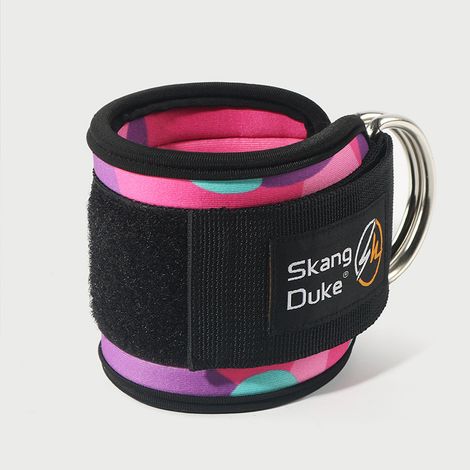 (Camouflage violet 2 pièces) Sangle de cheville de fitness pour l'entraînement des muscles des jambes et des fessiers, avec crochets, matériau en nylon et anneaux en acier. (1/5)