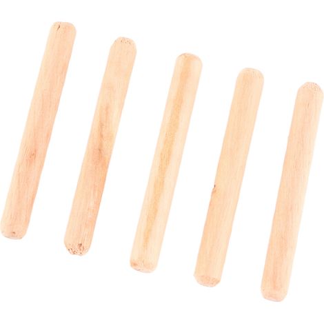 50 pièces chevilles rondes cannelées en bois pour meubles tiroirs, tiges artisanales (M6x50) (1/5)