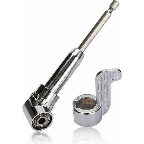 Right-angle screwdriver attachment 105 degrees, 1/4" hex shank for drill (1/5)