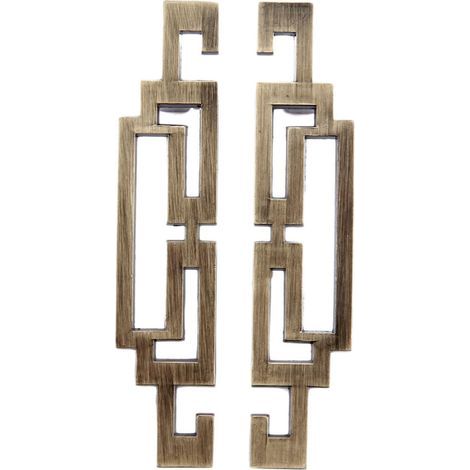 5er-Set Möbelgriffe, 64 mm Lochabstand, Zinklegierung, asiatischer Stil, für Schränke, Schubladen, Küche (1/5)