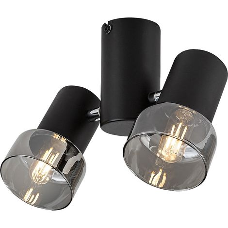 Plafoniera loft nera 2 spot orientabili E14 Rabalux Hatice (1/5)