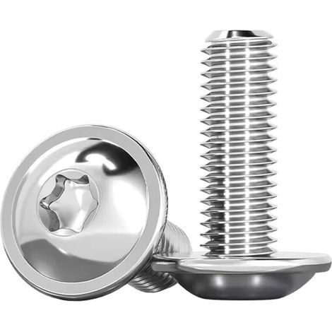 Vis à Tête Plate Avec Collerette 20 Pièces, M5x20mm Vis Torx Inox A2 V2A Vis à Tête Bombée Norme ISO 7380-2 Vis à Collerette Vis à Filetage Complet (1/5)