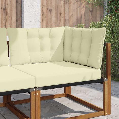 Sofakissen für draußen 3 pcs Creme Polyester